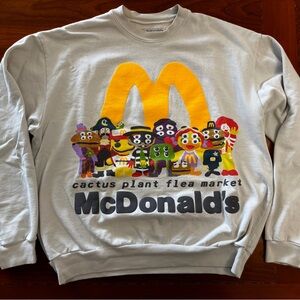 Cactus Plant Flea Market McDonald's Graphic Sweater - Gray and Yellow